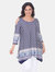 Plus Size Antonia Cold Shoulder Tunic - Blue/White