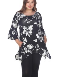 Plus Size Blanche Tunic Top - Black