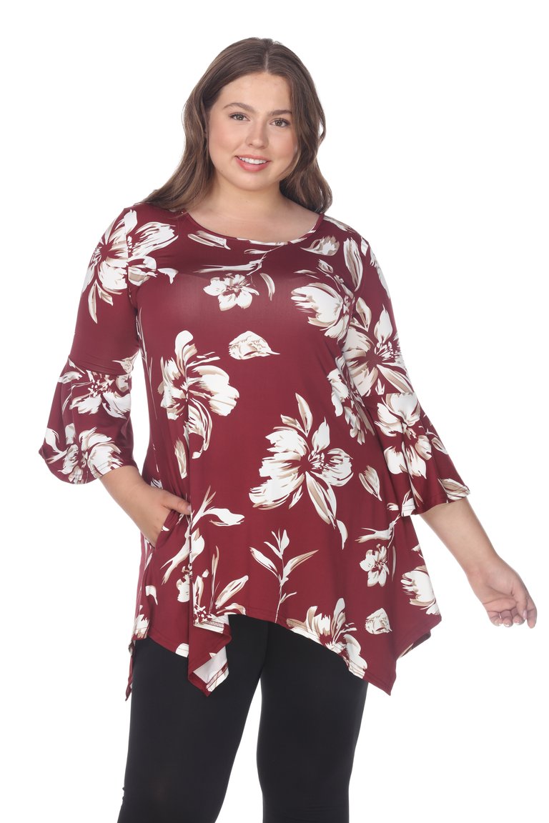 Plus Size Blanche Tunic Top - Red