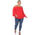 Plus Size Cold Shoulder Ruffle Sleeve Top