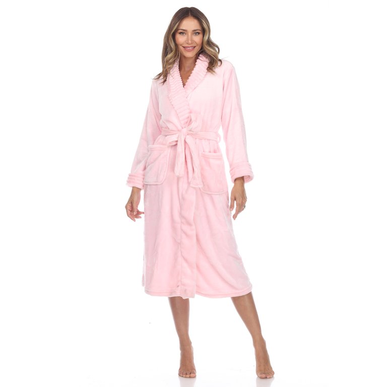 Plus Size Cozy Lounge Robe - Pink