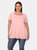 Plus Size Crisscross Cutout Short Sleeve Top - Pink
