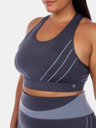 Plus Size Cut Out Back Mesh Sports Bra