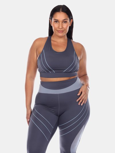 White Mark Plus Size Cut Out Back Mesh Sports Bra product