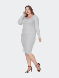 Plus Size Destiny Sweater Dress - Heather Grey