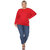 Plus Size Dolman Sleeve Top - Red