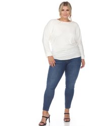 Plus Size Dolman Sleeve Top - White