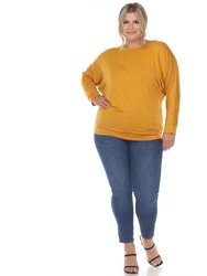 Plus Size Dolman Sleeve Top - Mustard