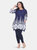 Plus Size Dulce  Tunic Top - Navy/White