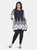 Plus Size Dulce  Tunic Top - Black/White