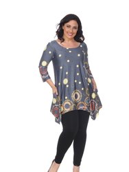 Plus Size Erie Tunic Top - Grey