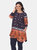 Plus Size Etelinda Tunic Top - Navy/Orange