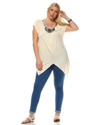 Plus Size Fenella Tunic Top - Beige