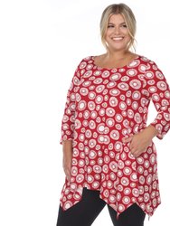 Plus Size Geometric Print Tunic Top