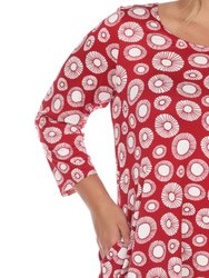 Plus Size Geometric Print Tunic Top