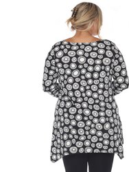 Plus Size Geometric Print Tunic Top