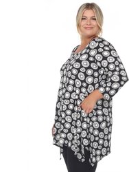 Plus Size Geometric Print Tunic Top