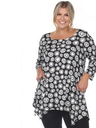 Plus Size Geometric Print Tunic Top