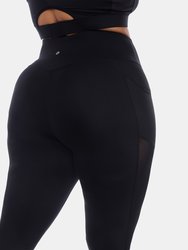 Plus Size High-Waist Mesh Fitness Leggings