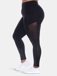 Plus Size High-Waist Mesh Fitness Leggings