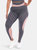 Plus Size High-Waist Reflective Piping Fitness Leggings - Charcoal