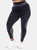 Plus Size High-Waist Reflective Piping Fitness Leggings - Black