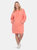 Plus Size Hoodie Sweatshirt Dress - Coral