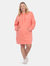 Plus Size Hoodie Sweatshirt Dress - Coral