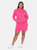 Plus Size Hoodie Sweatshirt Dress - Hot Pink