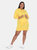 Plus Size Hoodie Sweatshirt Dress - Yellow