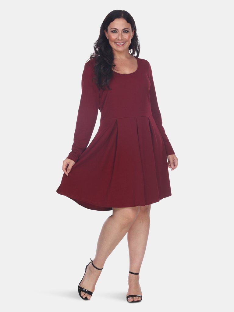 Plus Size Jenara Dress - Burgundy