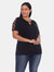 Plus Size Keyhole Neck Cutout Short Sleeve Top