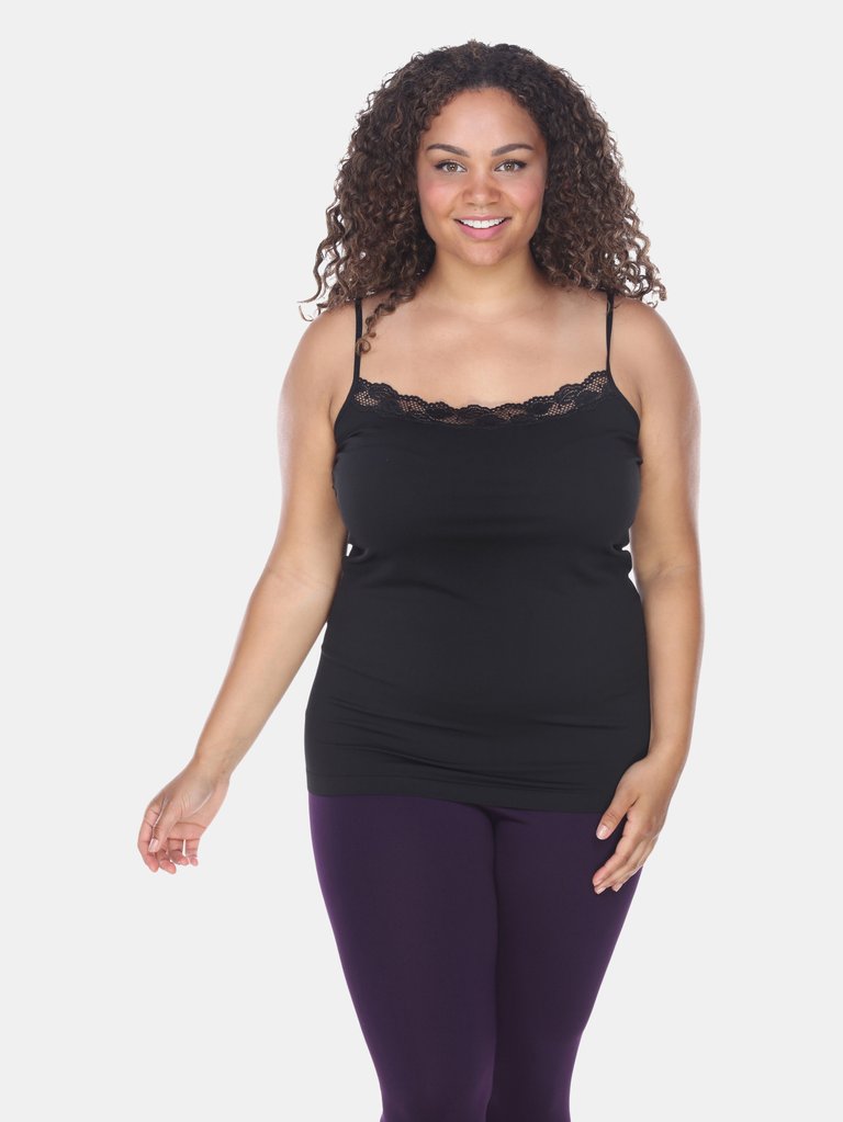 Plus Size Lace Trim Tank Top