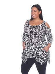 Plus Size Leopard Cold Shoulder Tunic