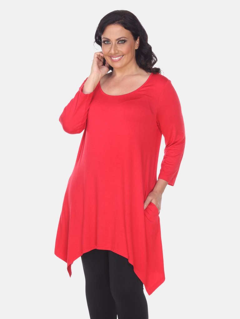 Plus Size Makayla Tunic Top - Red