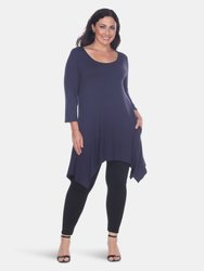 Plus Size Makayla Tunic Top - Navy