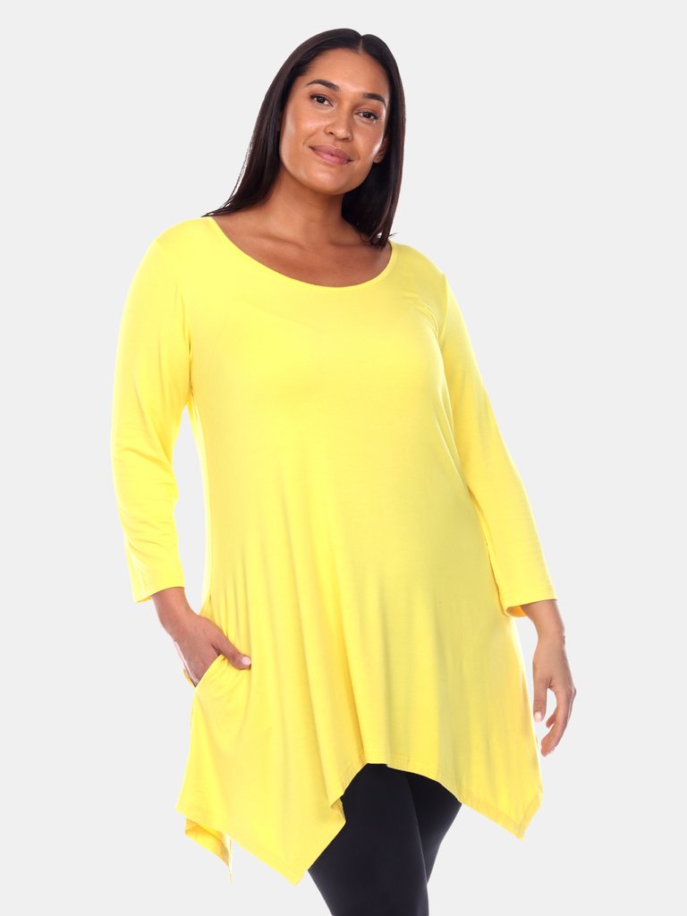 Plus Size Makayla Tunic Top - Yellow