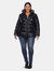 Plus Size Metallic Puffer Coat with Hoodie