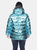 Plus Size Metallic Puffer Coat with Hoodie