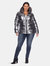 Plus Size Metallic Puffer Coat with Hoodie