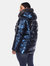 Plus Size Metallic Puffer Coat with Hoodie