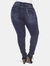 Plus Size Paint Effect Dark Blue Denim