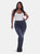 Plus Size Paint Effect Dark Blue Denim