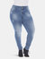 Plus Size Paint Effect Light Blue Denim - Light Blue