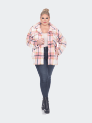 Plus Size Plaid Shacket - Pink