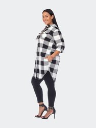 Plus Size Plaid Tunic Shirt