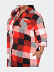 Plus Size Plaid Tunic Shirt