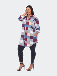 Plus Size Plaid Tunic Shirt