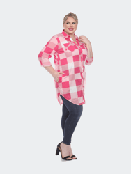 Plus Size Plaid Tunic Shirt