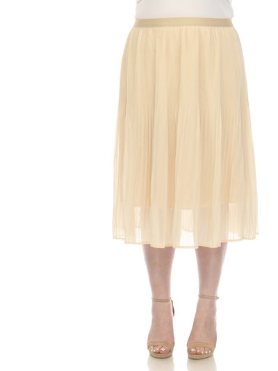 White Mark Plus Size Pleated Chiffon Midi Skirt product